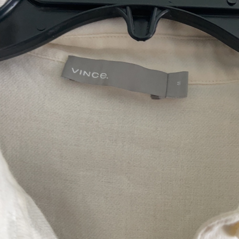 Vince Cream Button Down Blouse Size Medium - image 2